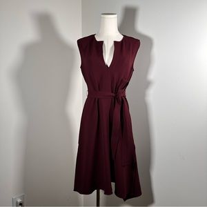 THEORY multi way west burgundy wine red a dress assymetrical M/L